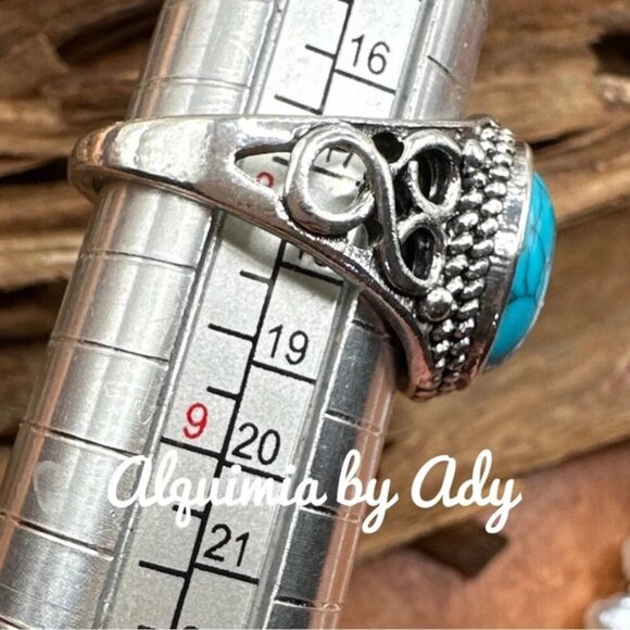 silver jewelry  ring big Turquoise - Picture 3 of 3